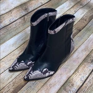 Vince Camuto snake skin print boots
